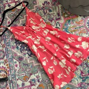 Lulus pink floral chiffon sundress